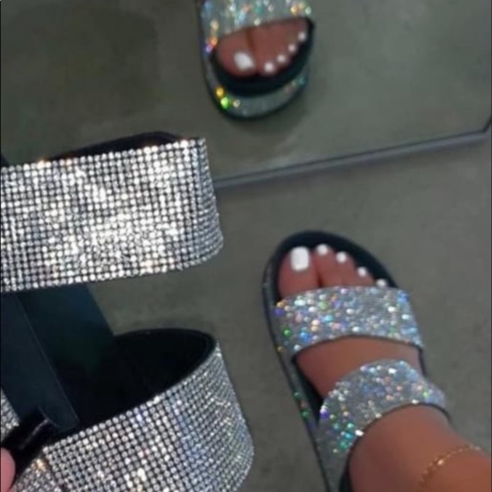 Rhinestone sandals platforms